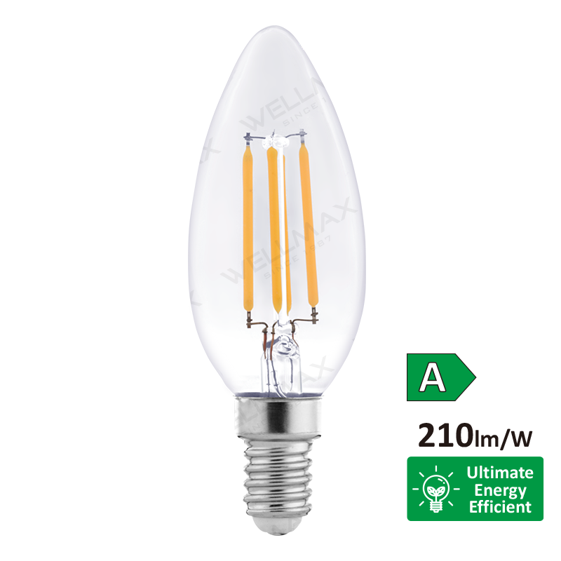 Bombilla LED de filamento de clase A C35/G45/P45