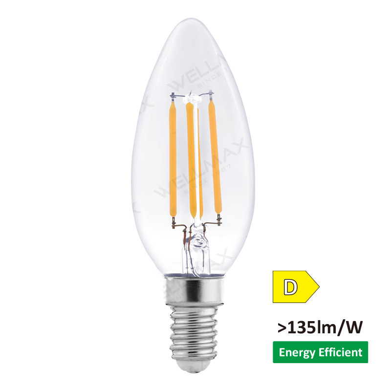 Bombilla LED de filamento de clase D C35/G45/P45