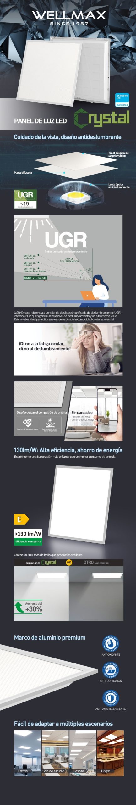 PANEL DE LUZ LED Crystal