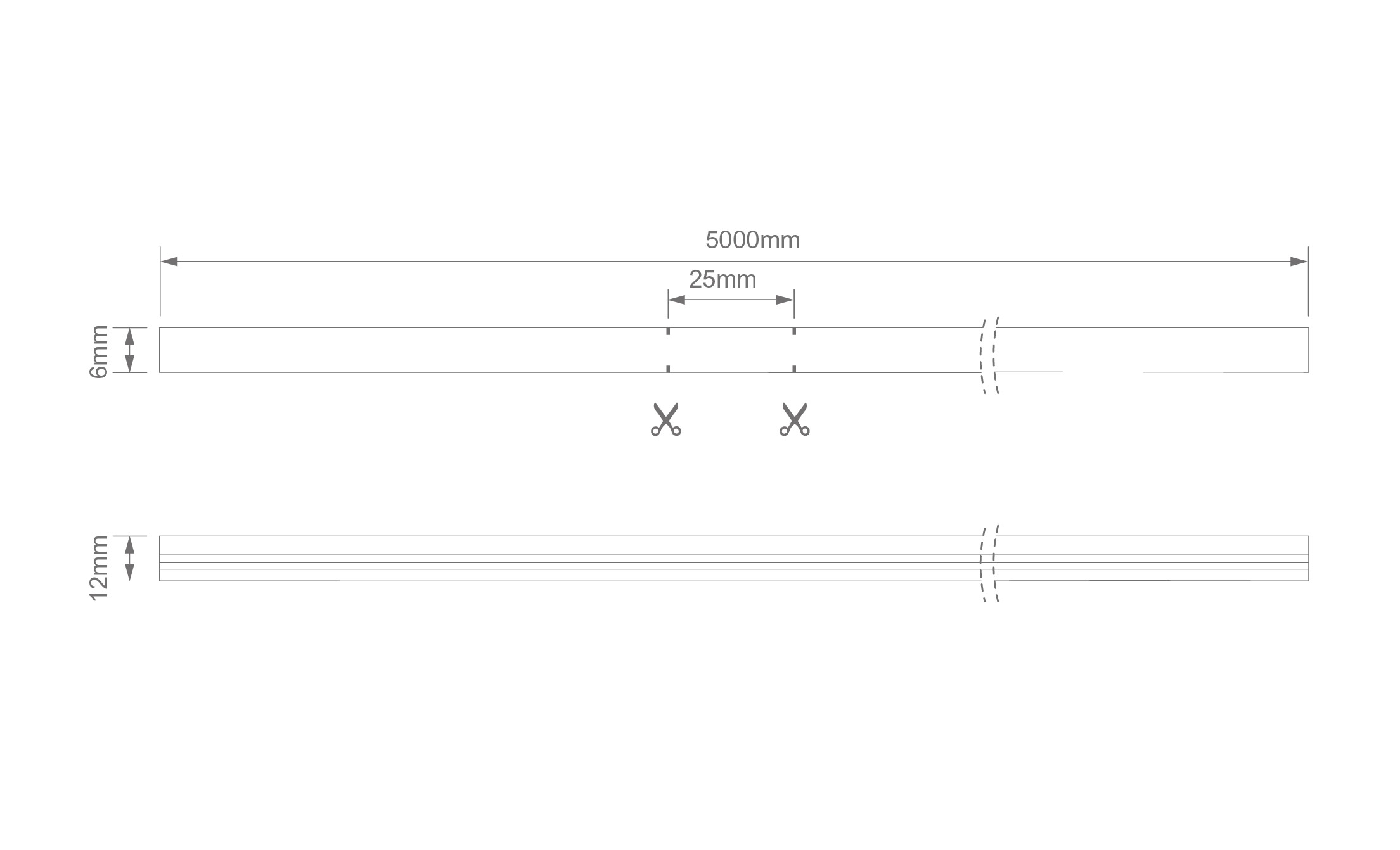 Tira Neón Arc-12V Dimensión